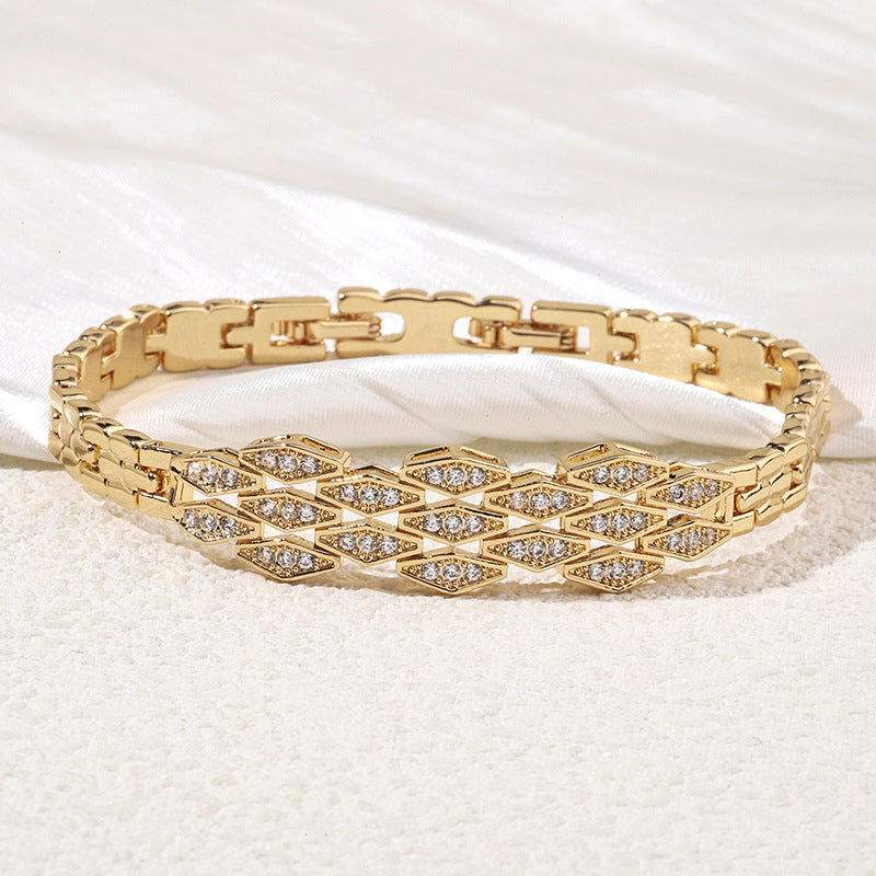 Japanese And Korean Simple Temperament Micro Inlaid Zircon Bracelet null
