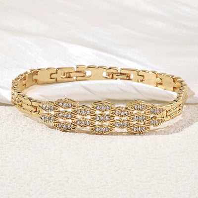 Japanese And Korean Simple Temperament Micro Inlaid Zircon Bracelet null