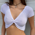 Women's Hollow-out Short-sleeved Chest-wrapped Vest null