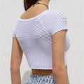 Women's Hollow-out Short-sleeved Chest-wrapped Vest null