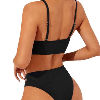 Bikini Solid Color New Hollow Women's Split null