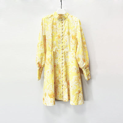 Belt Lantern Sleeve Holiday Swing Dress null