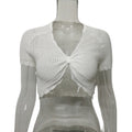 Women's Hollow-out Short-sleeved Chest-wrapped Vest null