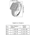 925 Sterling Silver Luxury Rhinestone Square Ring null