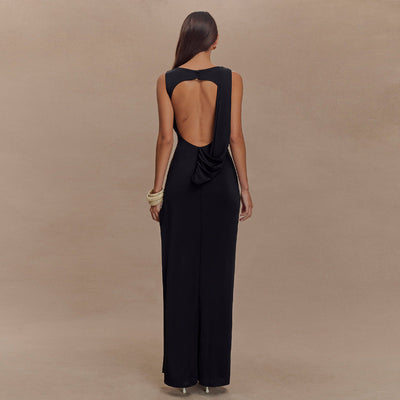New Summer Round Neck Backless Dress Fashion Sleeveless null