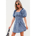 Spring And Summer New Solid Color Short Sleeve Dress Women All-match Backless null