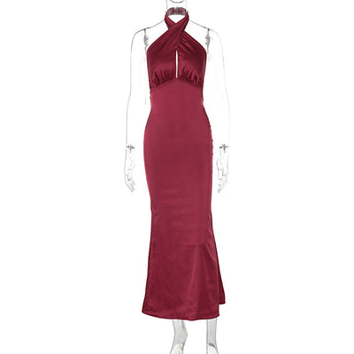 Summer Fashion Elegant Backless Sleeveless Dress null