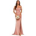 Off-the-shoulder Satin Bridesmaid Corset Ball Gown null