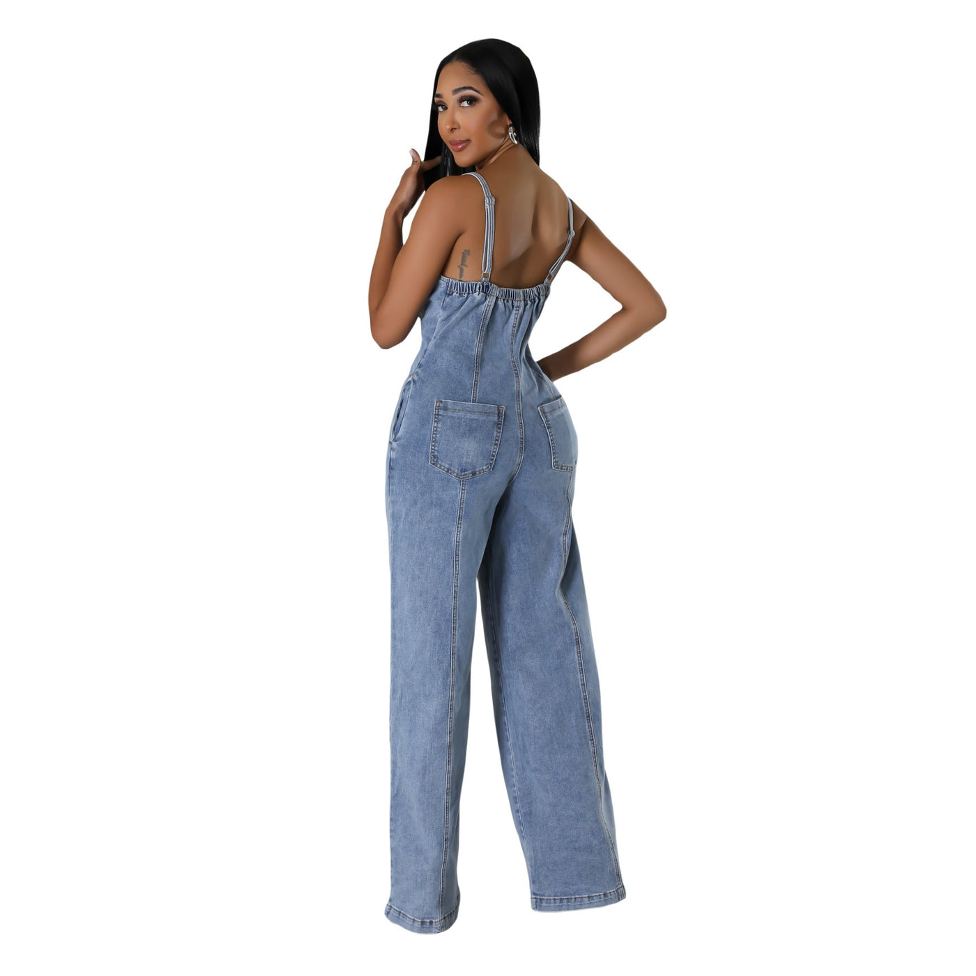 Women's Clothing Fashion Suspenders Denim Jumpsuit null