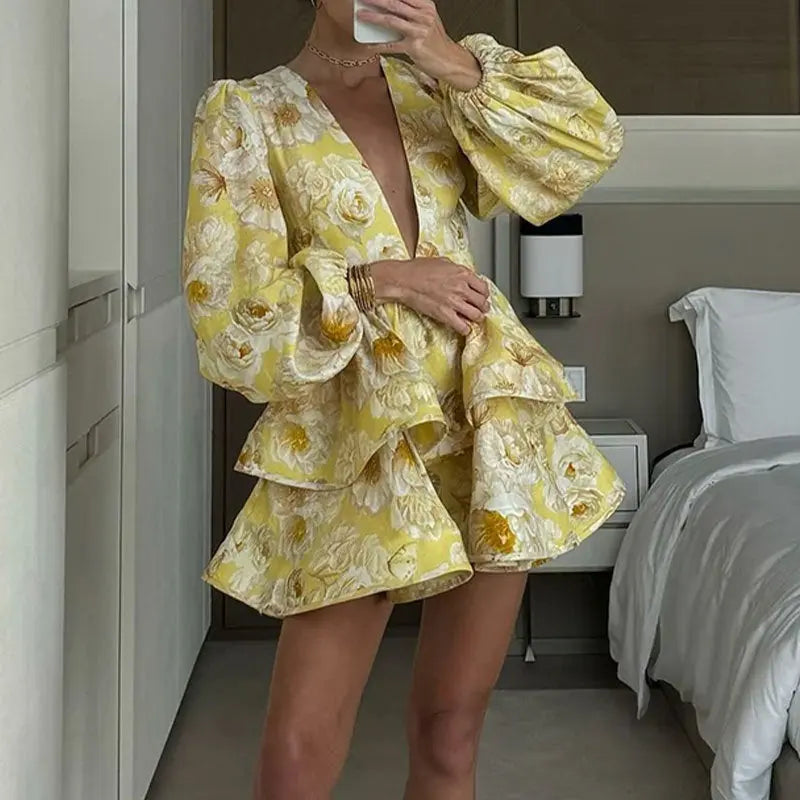 V-neck Puff Sleeve