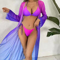 Cross-border Bikini Three Piece Swimsuit Women's Sexy Three-point Gradient null