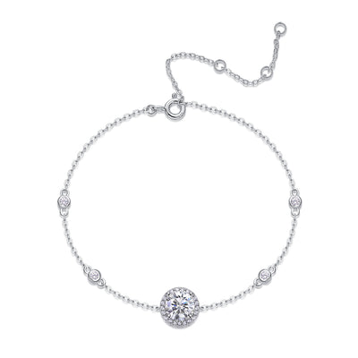 925 Sterling Silver Special-interest Design Round Bag Anti-drop Buckle Adjustable Bracelet