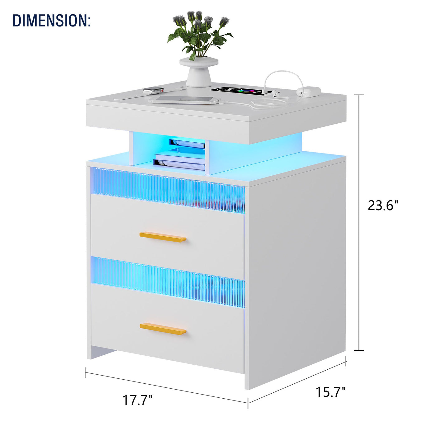 Bedroom Bedside Table With Charging Table null