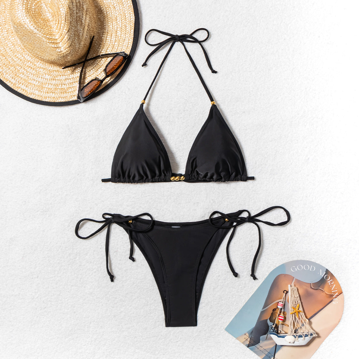 Bikini Swimsuit Women's Metal Bead Split Swimsuit null