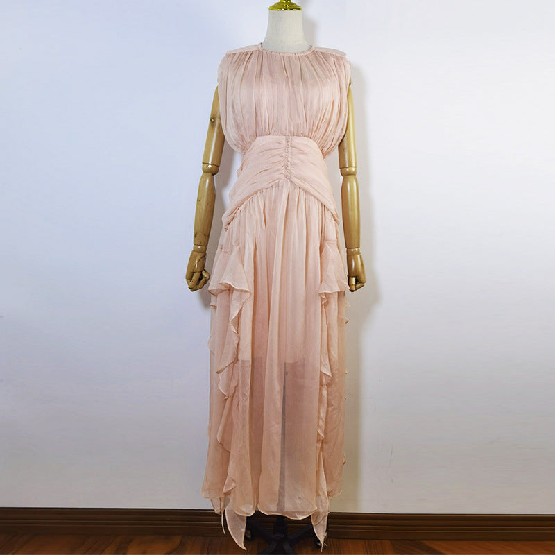 French Sexy Elegant Chiffon Dress New null