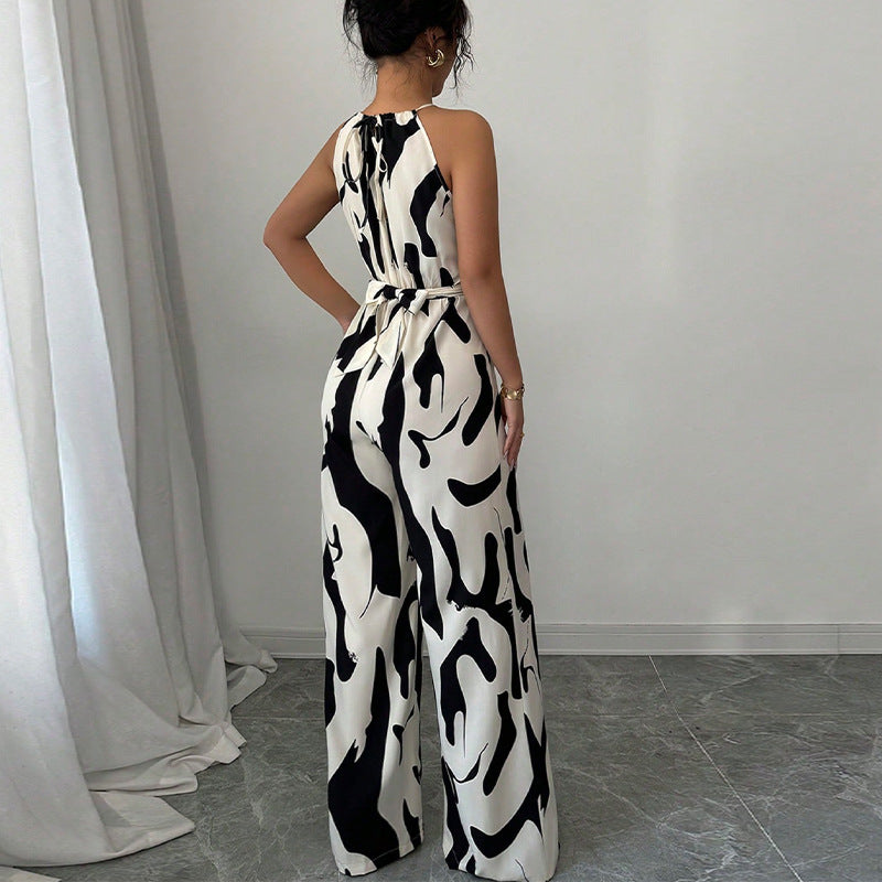 Women's Fashion Zebra Print Suspender Jumpsuit null
