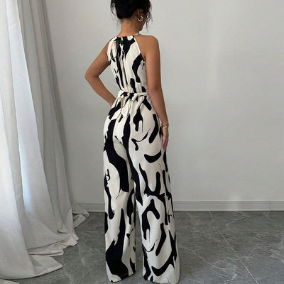Women's Fashion Zebra Print Suspender Jumpsuit null