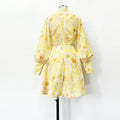 Belt Lantern Sleeve Holiday Swing Dress null
