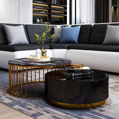 Fashion Net Red Marble Round Coffee Table null