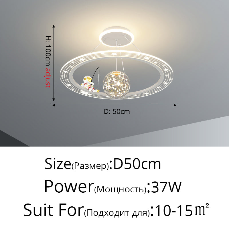 Children's Room Bedroom Lamp Creative Space Astronaut Pendant Lamp - Morderncharm store