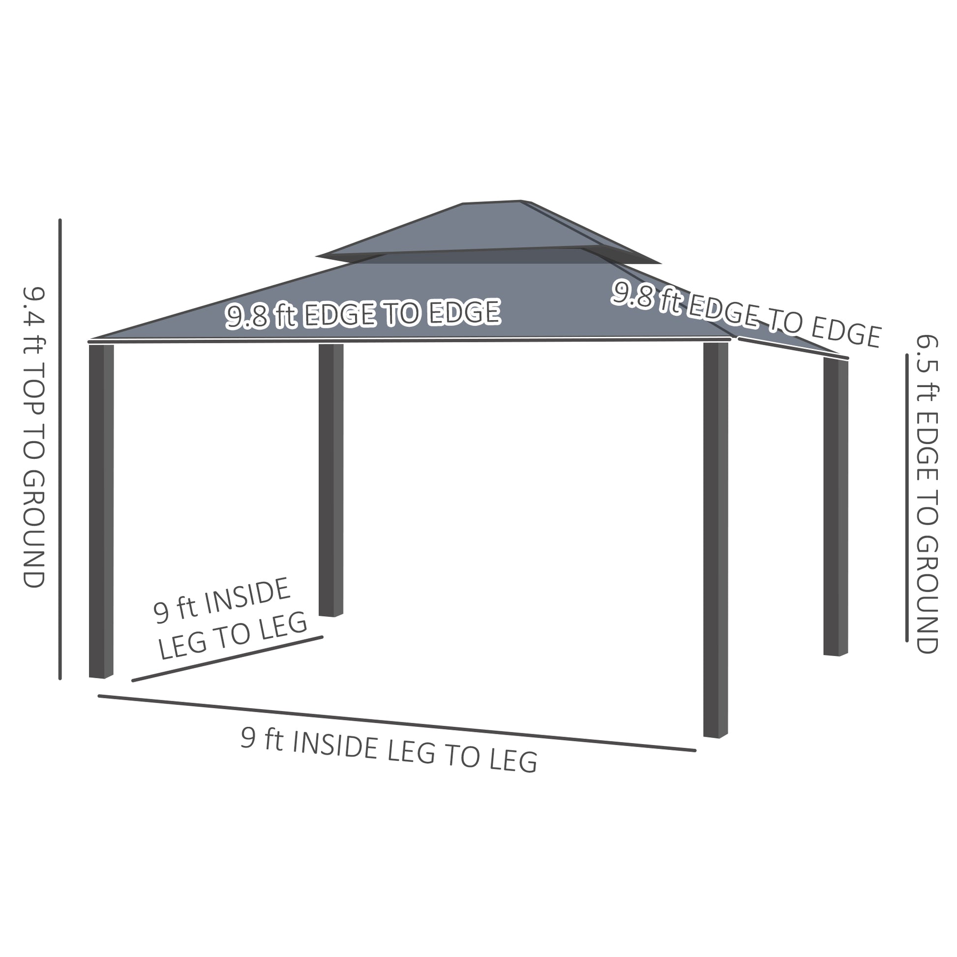 10' x 10' Hardtop Gazebo, Pavilion Gazebo with Curtains, Nettings, Aluminum Frame, Hooks, for Garden, Patio, Dark Brown - Morderncharm store