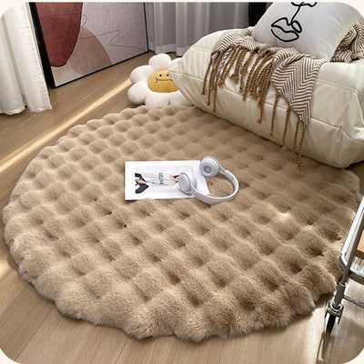 Plush Round Carpet Sofa Living Room Coffee Table Bedroom Cloakroom Dressing Table Carpet White Round Mat null