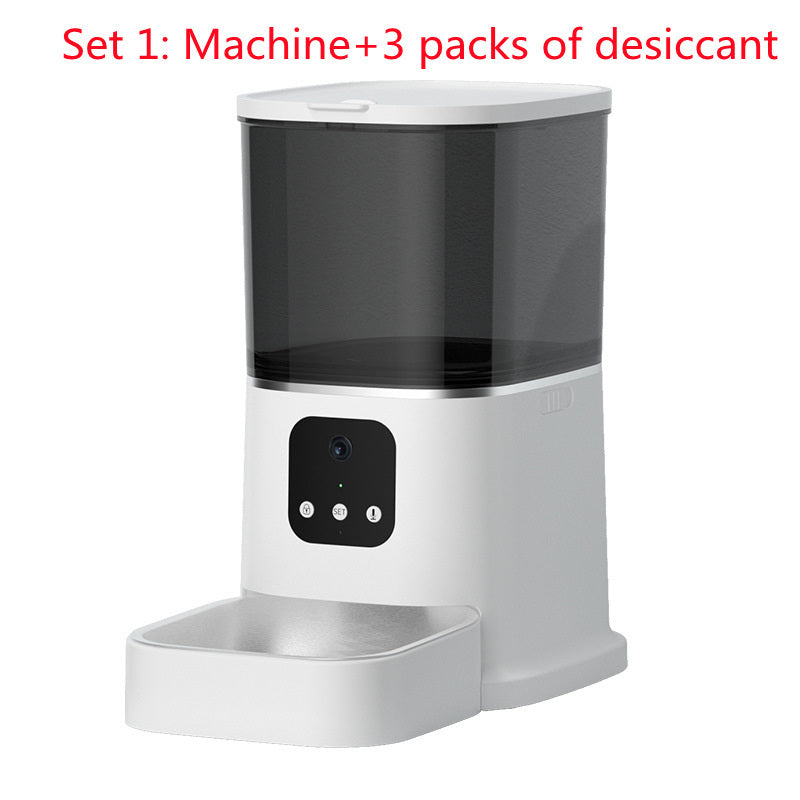 Pet Automatic Feeder Large Capacity Smart Voice Recorder APP Control Timer Feeding Cat Dog Food Dispenser With WiFi Pet Bowl null