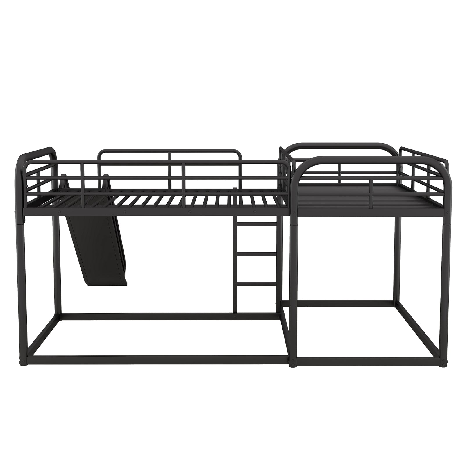 Child sleeping in a Montessori floor house bed with wooden frame and cozy bedding, designed for safe and comfortable play and rest.