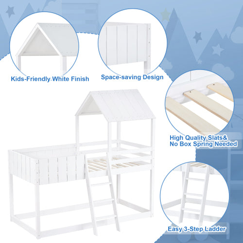 Modern Kids’ Playhouse Bunk Bed - Morderncharm store