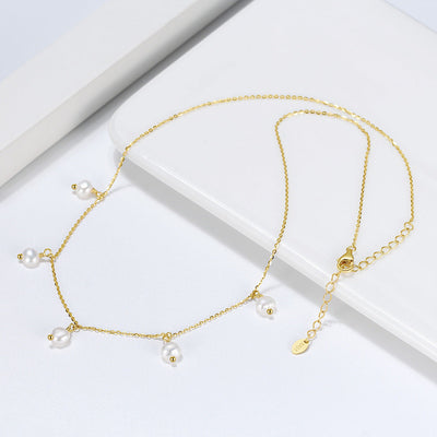 S925 Sterling Silver Necklace Natural Freshwater Pearl null