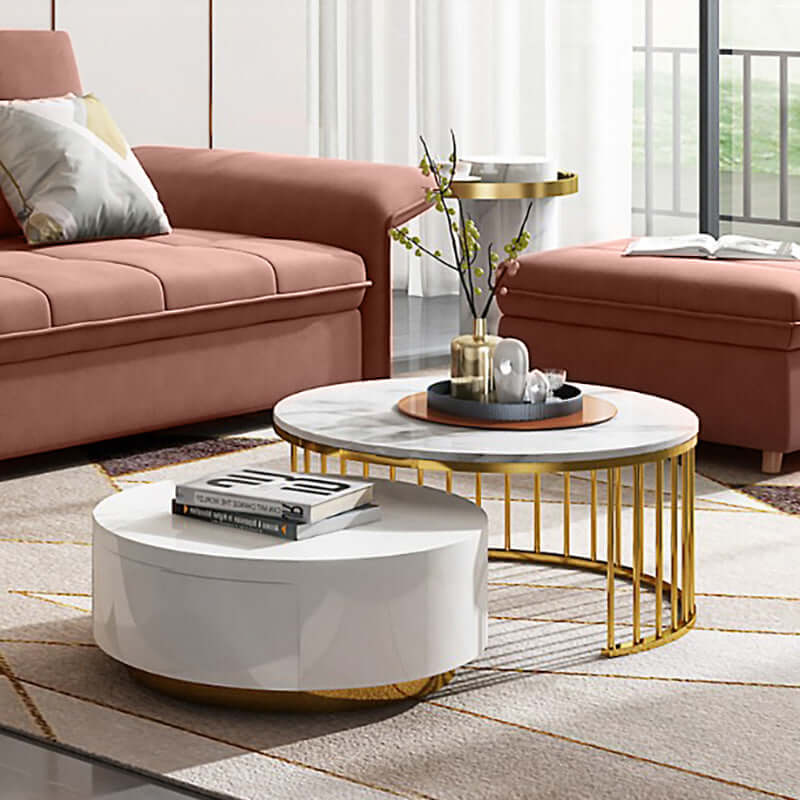 Fashion Net Red Marble Round Coffee Table null