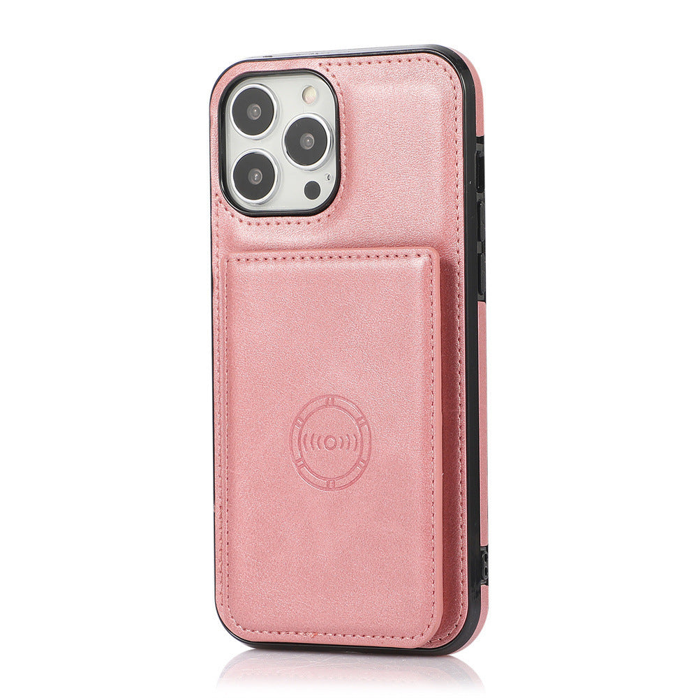 Leather Case Card Insertion Magnetic Wallet Protection Case Phone Case null