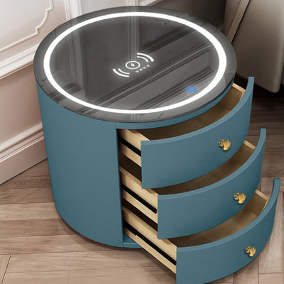 Round Bedside Table Intelligent Multi-function Audio Cabinet null