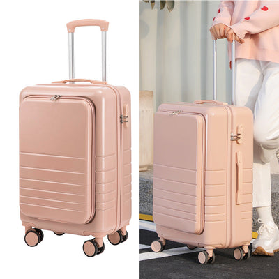 Large Capacity Suitcase Front  Lid Pull Rod Case null