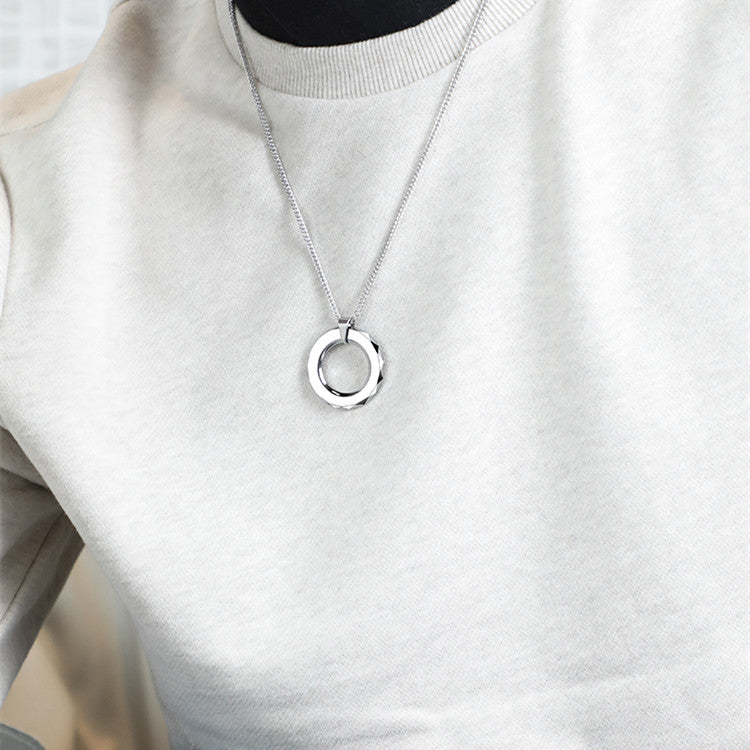 Gold tungsten men's necklace featuring a bold, fashionable hip hop style jewelry piece with intricate chain links.