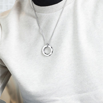 Gold tungsten men's necklace featuring a bold, fashionable hip hop style jewelry piece with intricate chain links.