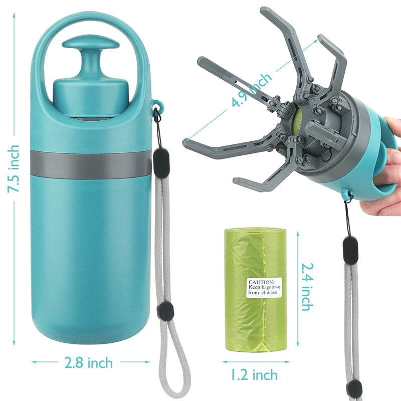 Portable Lightweight Dog Pooper Scooper With Built-in Poop Bag Dispenser Eight-claw Shovel For Pet Toilet Picker Pet Products null