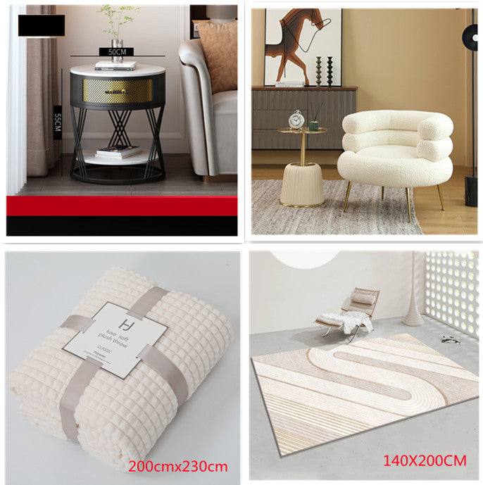 Coffee Table Living Room Balcony Creative Nordic Bedside Round Table null
