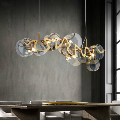 Modern Minimalist Restaurant Table Bar Glass Chandelier null