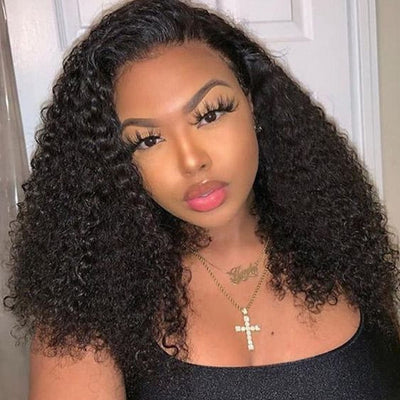 Kinky Curly Short Bob Lace Front Human Hair Wig null