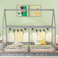 Twin Size Double Montessori House Bed with Shared Guardrails - Morderncharm store