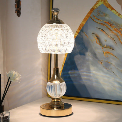 Alloy Crystal Acrylic Touch Mushroom Table Lamp Household null
