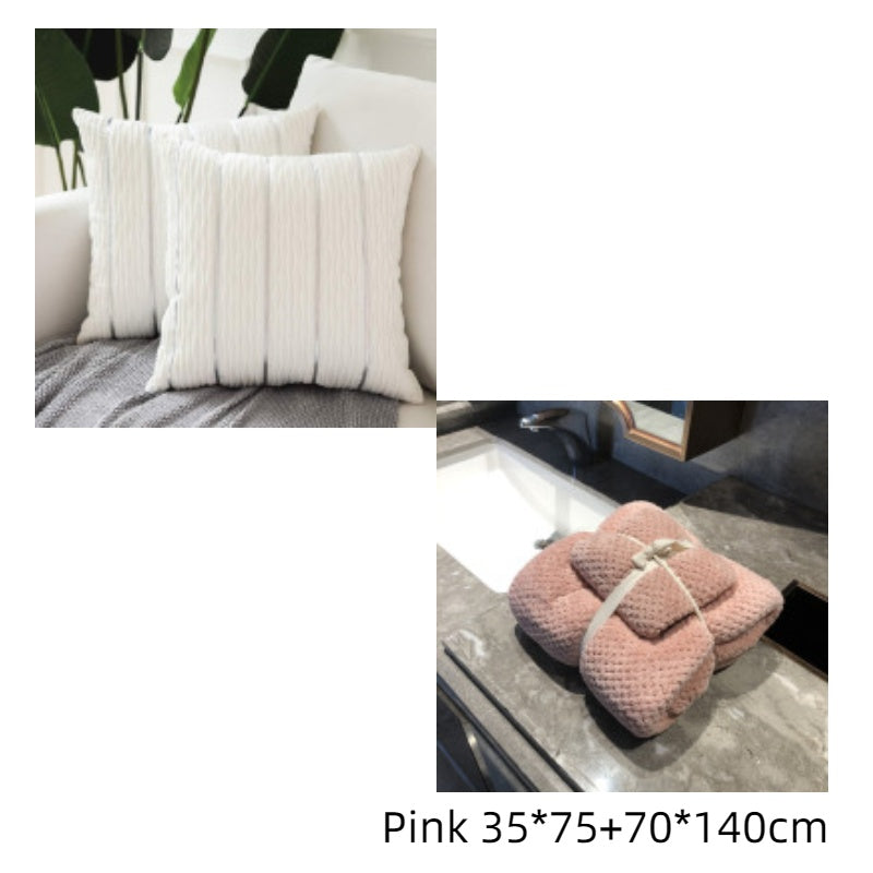 Simple Luxury Striped Velvet Pillow Cover Pillow Cushion Cover Pillow Case Covers for Sofa Flannel Velvet Sofa Cushion Cover null
