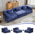 Compression Sofa,Convertible Floor Sofa Bed With Fixed-Shape Frame, Boneless Modular Sectional Sofa,No Assembly Required,Chenille Fabric,for Living Room Bedroom,Dark Blue - Morderncharm store