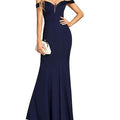 Women's Clothing Off-neck Sling Evening Long Dress null