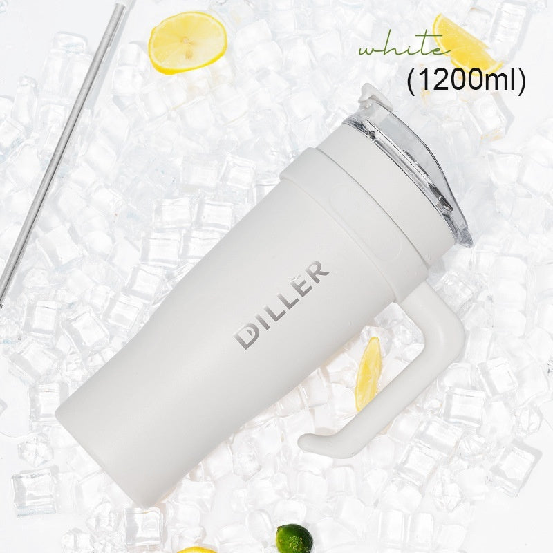Stainless Steel Handle Car Water Straw Thermal Insulation Cup null