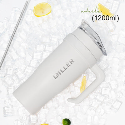 Stainless Steel Handle Car Water Straw Thermal Insulation Cup null