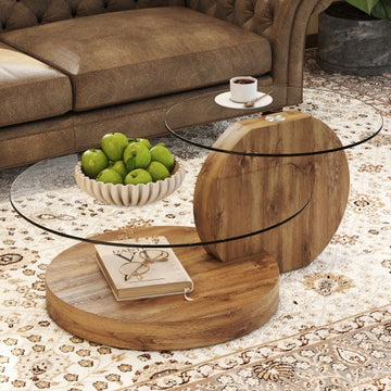 Modern Rotating Tiered Coffee Table