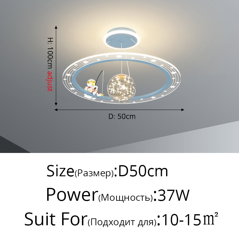 Children's Room Bedroom Lamp Creative Space Astronaut Pendant Lamp - Morderncharm store