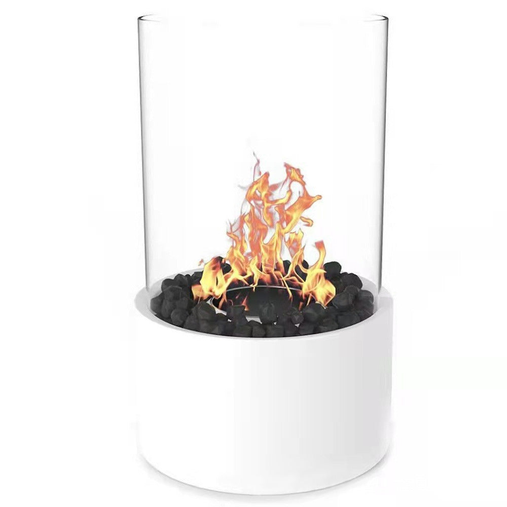 Portable Glass Decorative Alcohol Fireplace Table Lamp null